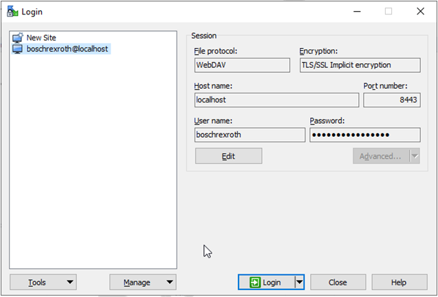 winscp login